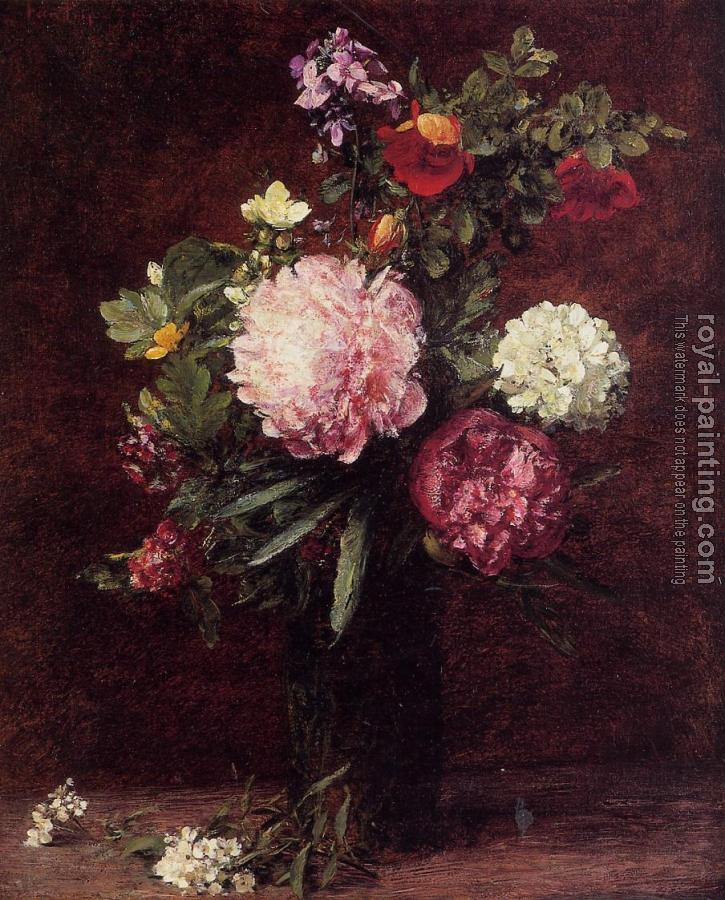 Henri Fantin-Latour : Flowers, Large Bouquet with Three Peonies